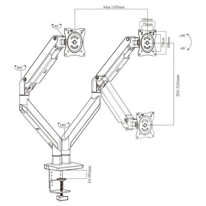 Dual Monitor Desk Mount M10 - 24