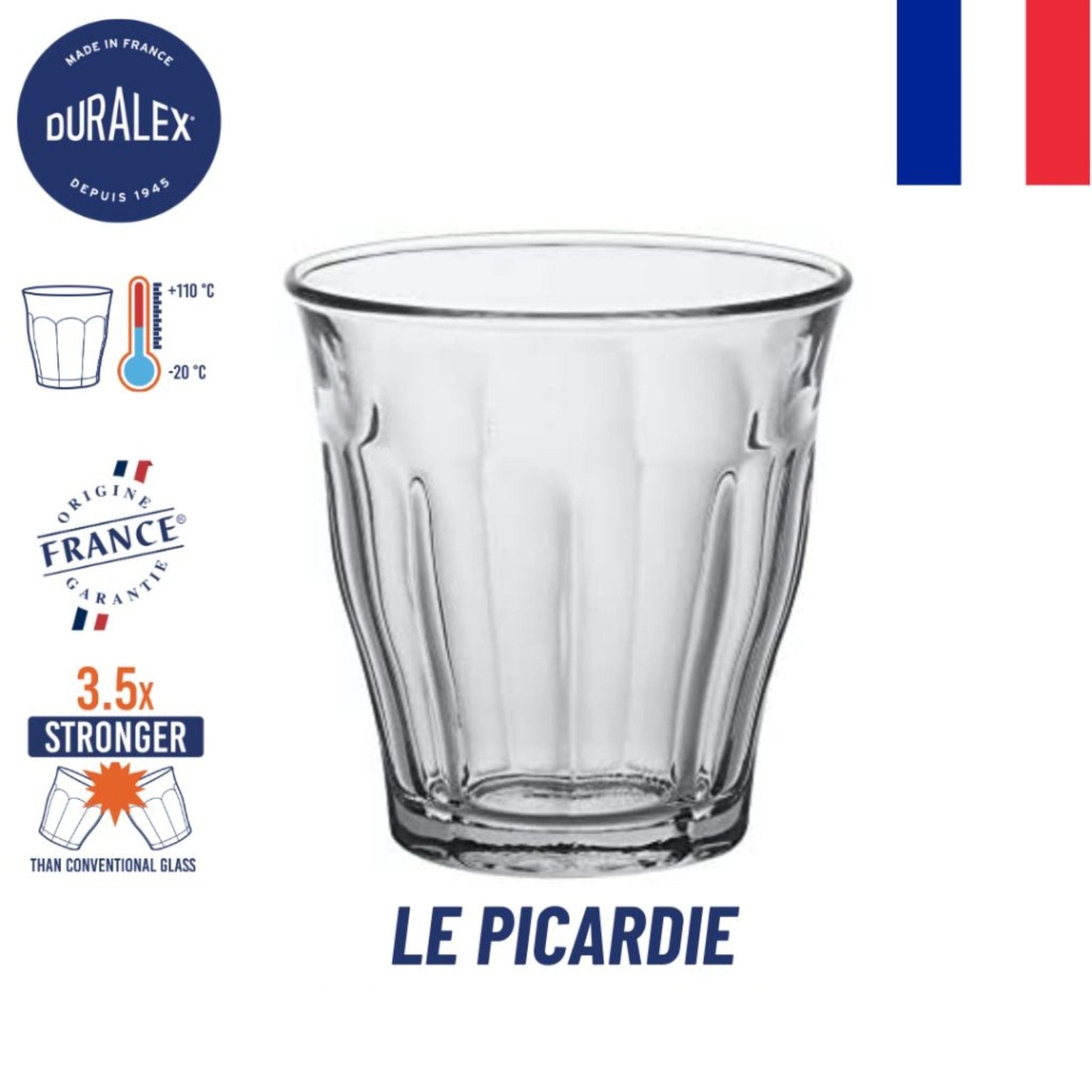 Duralex Le Picardie Glass Clear Tumbler - 13 Cl Made In France