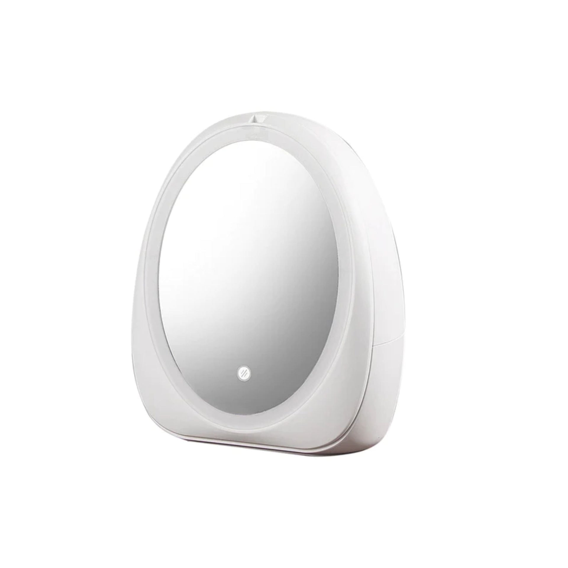 ELFA Magic Box Egg Shape LED Light Desktop Organizer HD Mirror Makeup - White