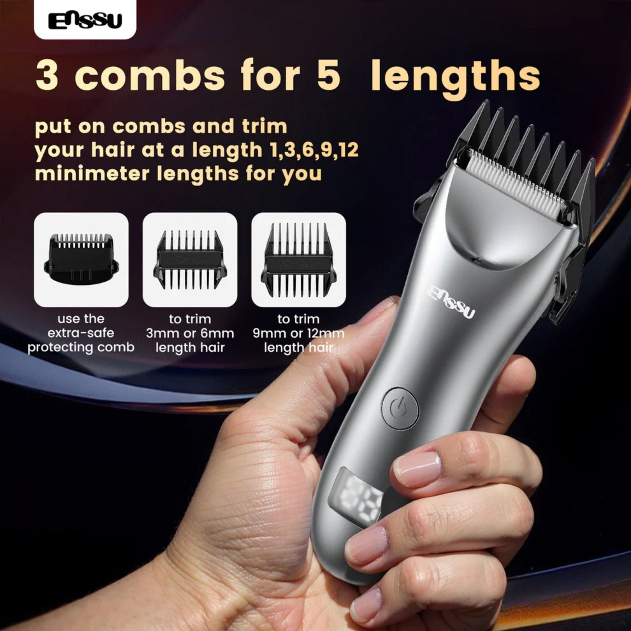 ENSSU Waterproof Hair Clipper - Gray