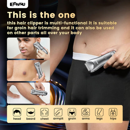 ENSSU Waterproof Hair Clipper - Gray