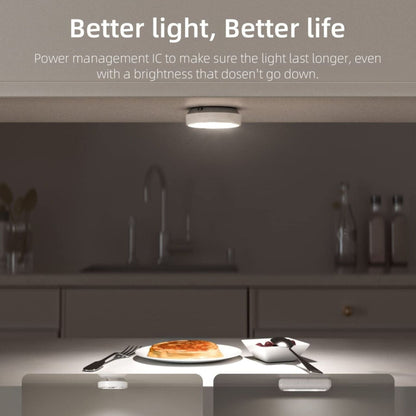 EZVALO EzLumi Puck Pro Group Control Under Cabinet Lights with Remote 6pc - White