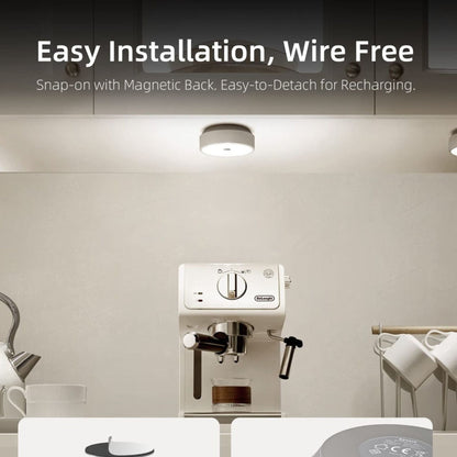 EZVALO EzLumi Puck Pro Group Control Under Cabinet Lights with Remote 6pc - White