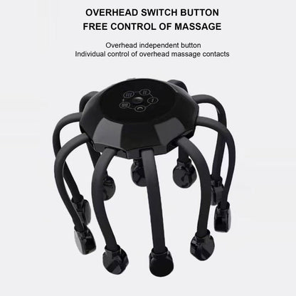 Electric Vibration Octopus Head Massager - Black