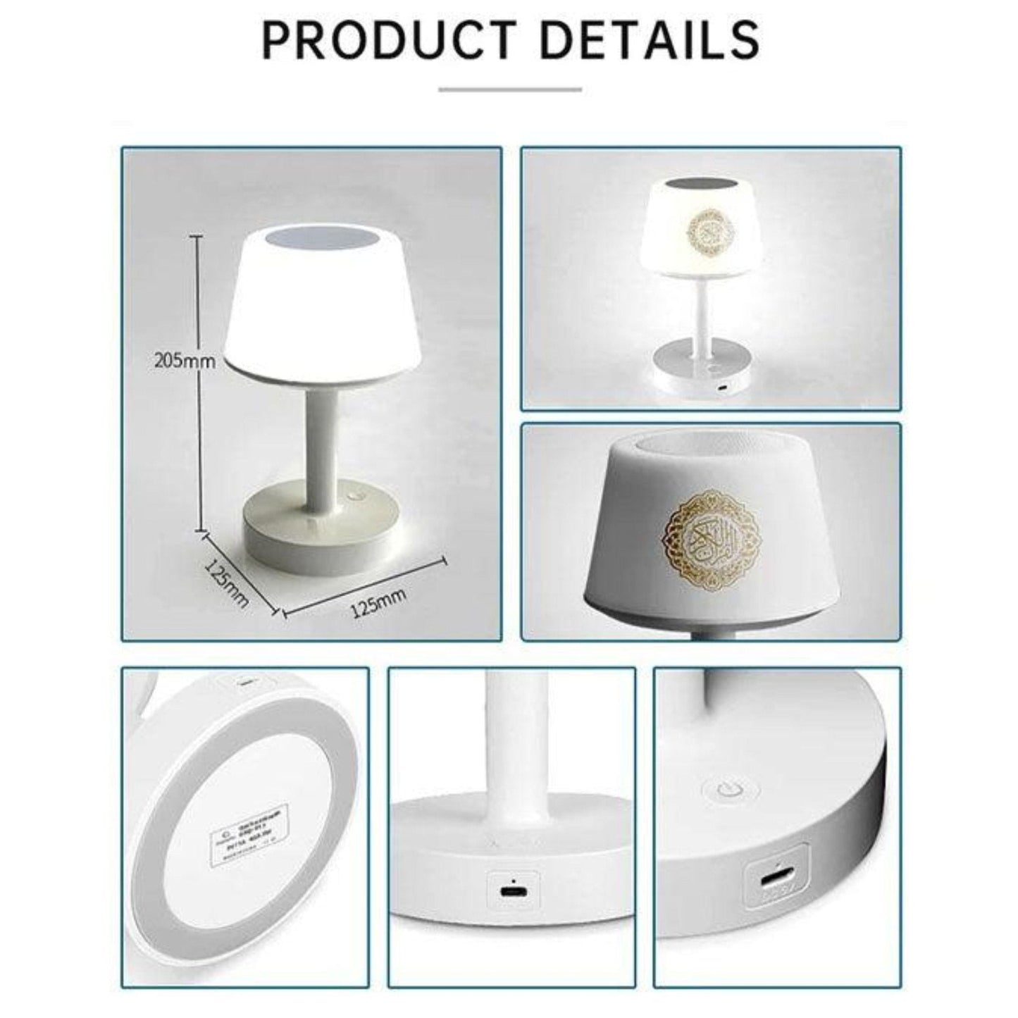 Equantu Desk lamp Azan Clock Quran Speaker - SQ917 - White