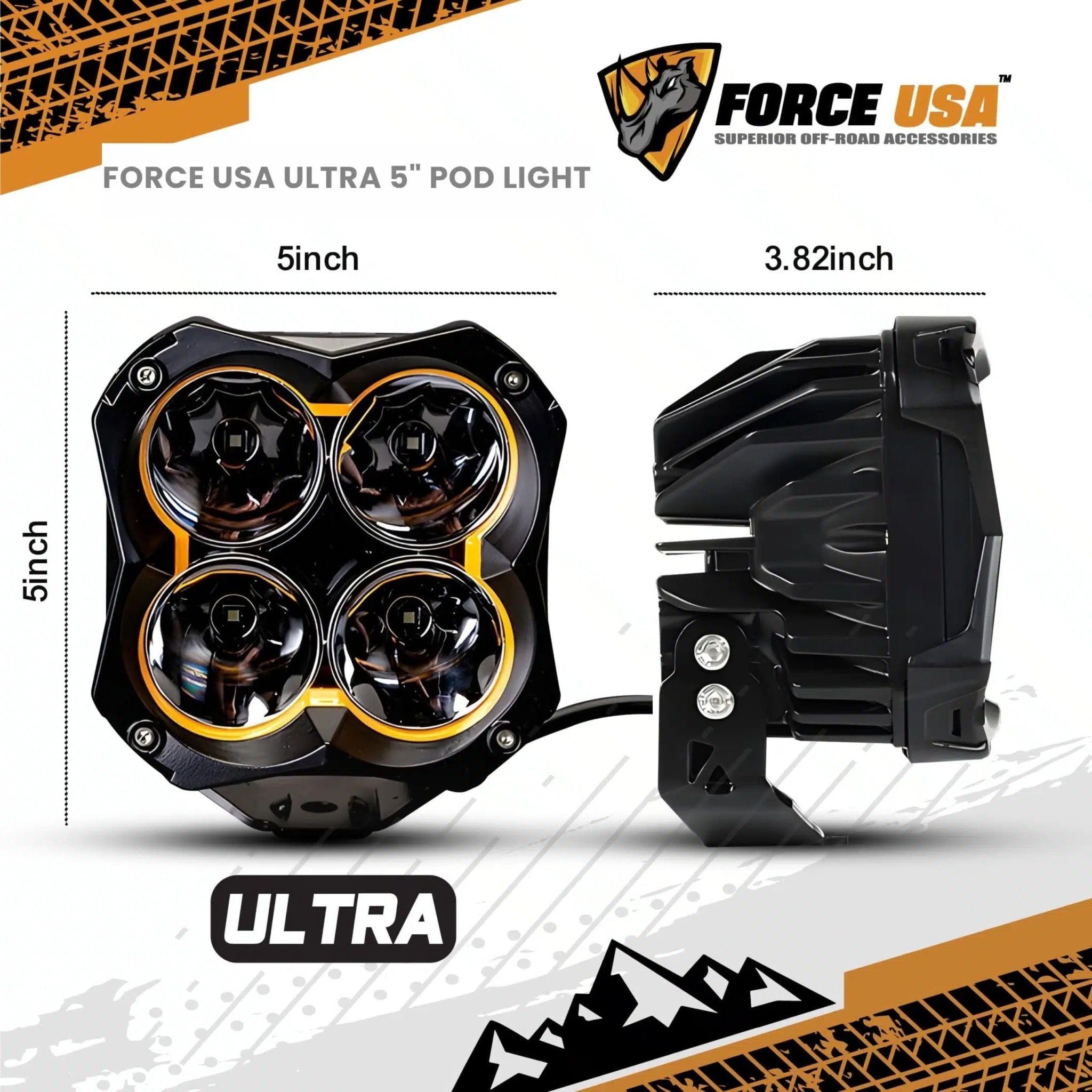 FORCE USA 5" All Around Work Light Ultra LDX200 - Black