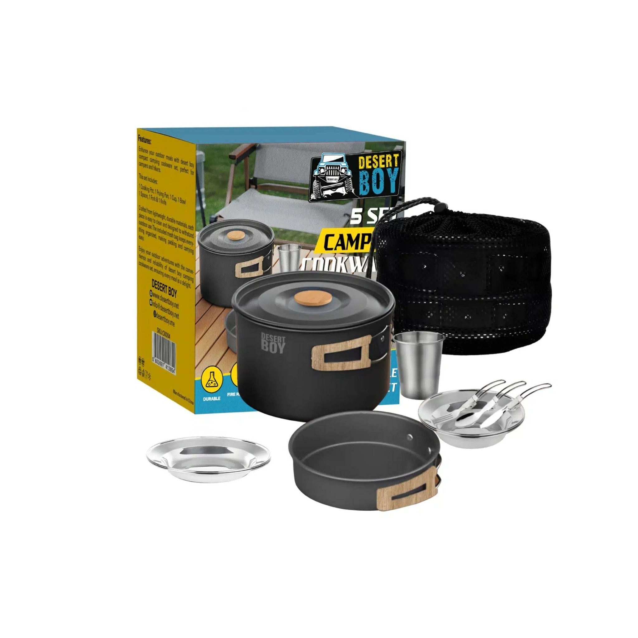 FORCE USA 5 Set Camping Coockware CK004 - Grey