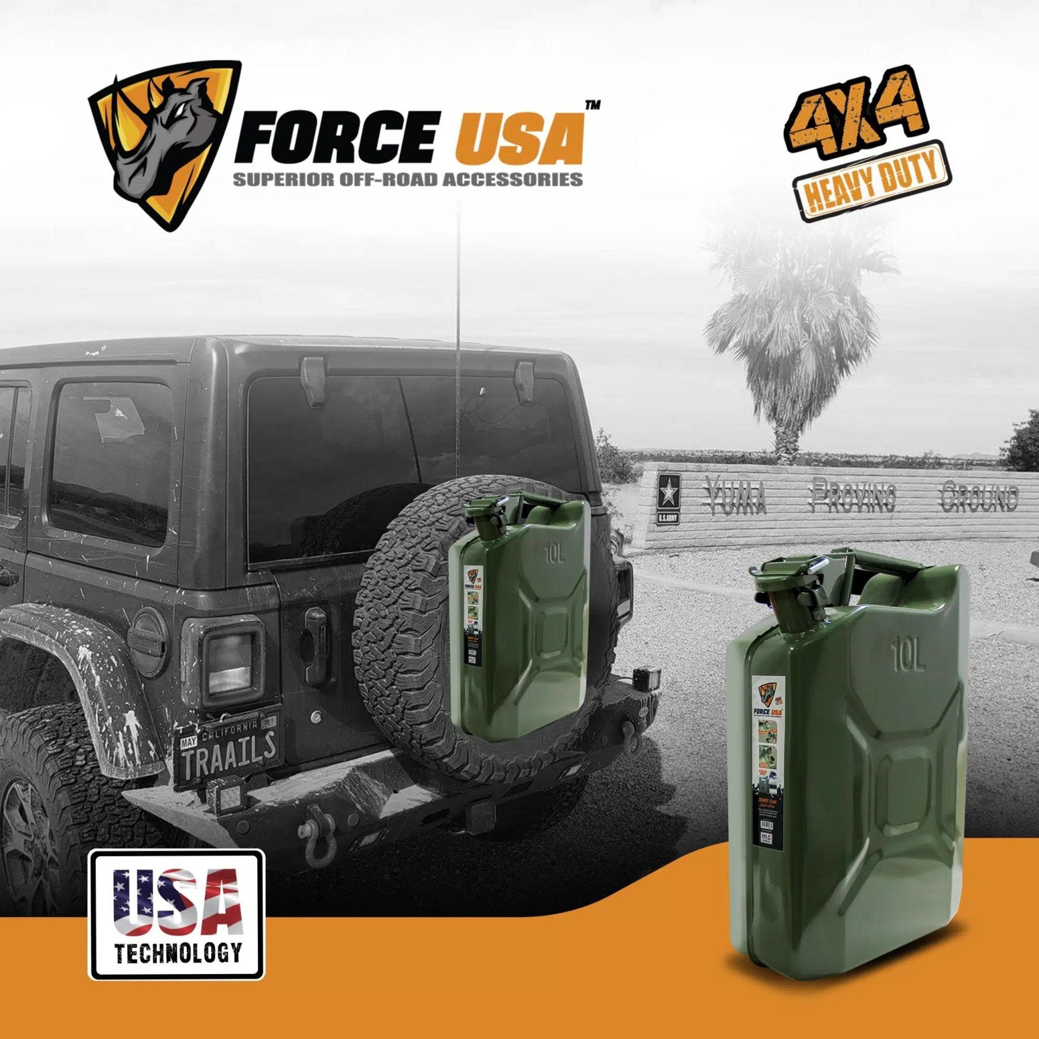 FORCE USA Jerry Can 10L JC001 - Green