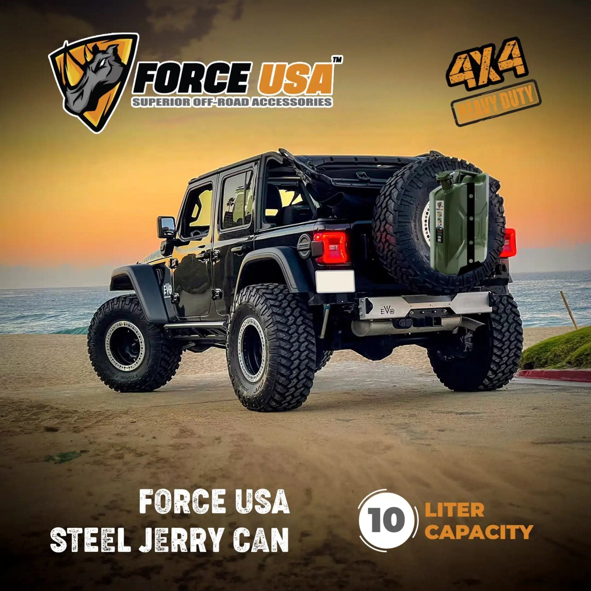 FORCE USA Jerry Can 10L JC001 - Green