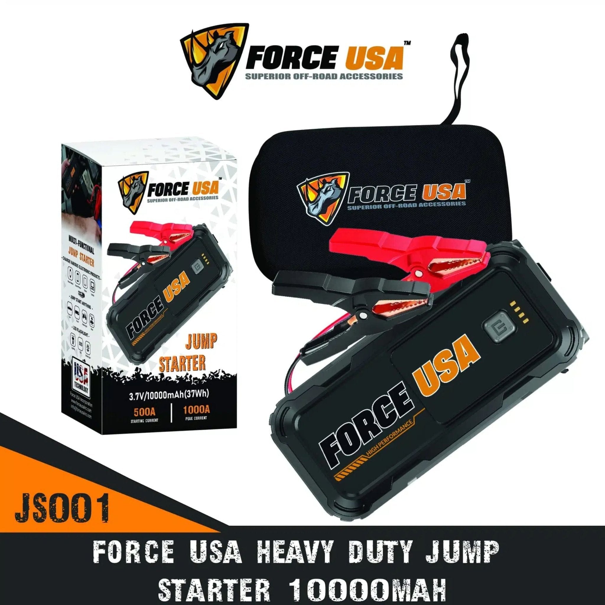 FORCE USA Jumb Starter 3.7V/10000mAh(37wh) JS001 - Black