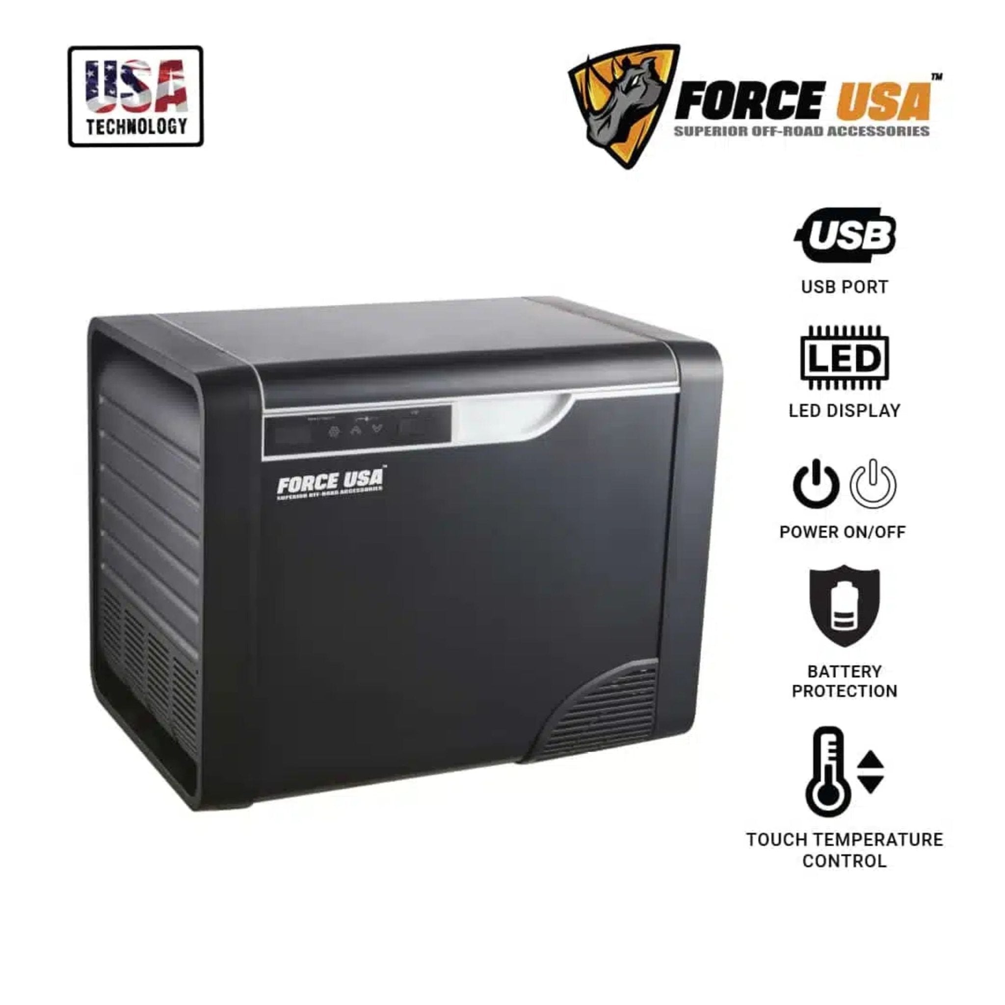 FORCE USA Portable Fridge 20LTR RG011 - Black