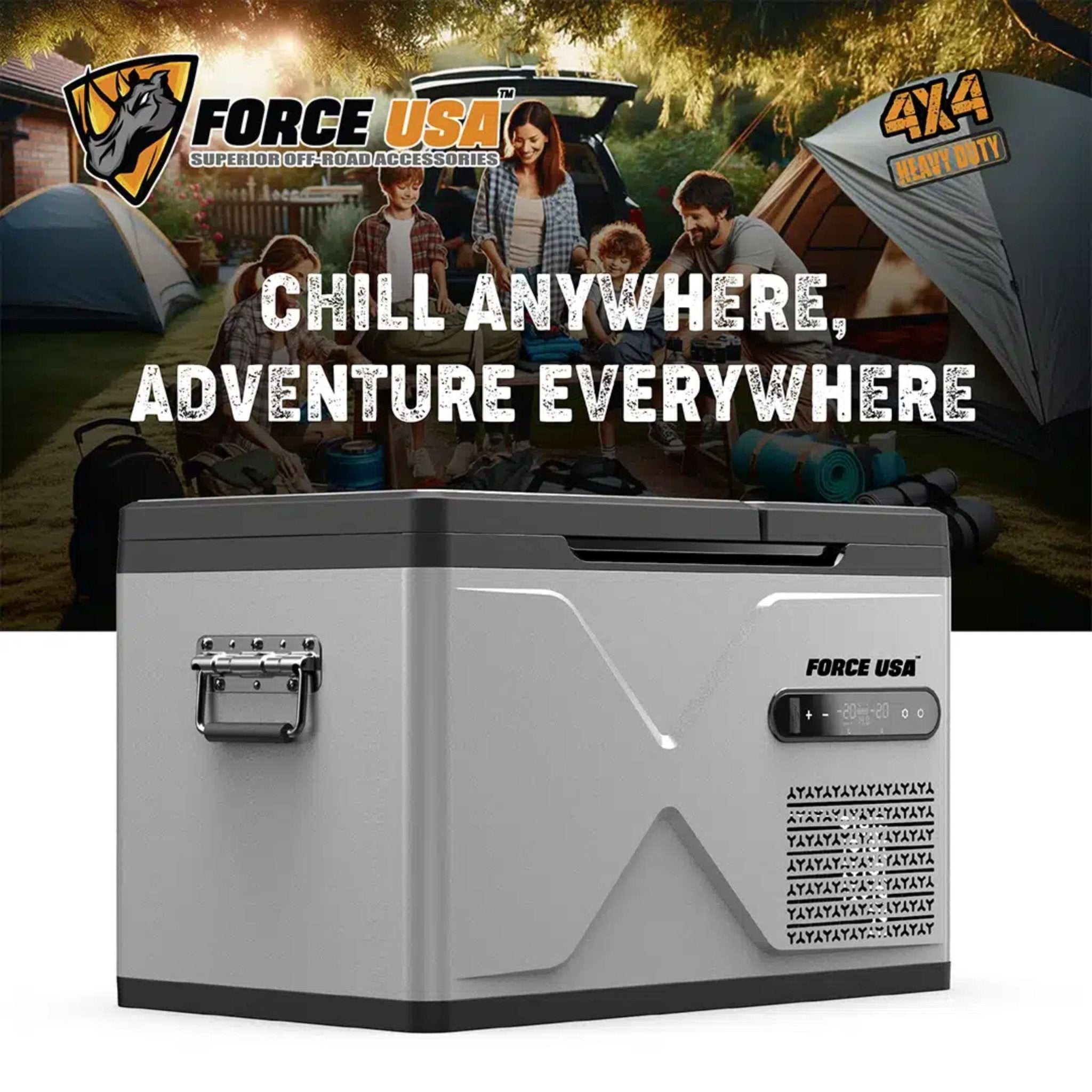 FORCE USA Portable Hot&Cold Dual Zone Fridge 30LTR Glacier RG014 - Grey