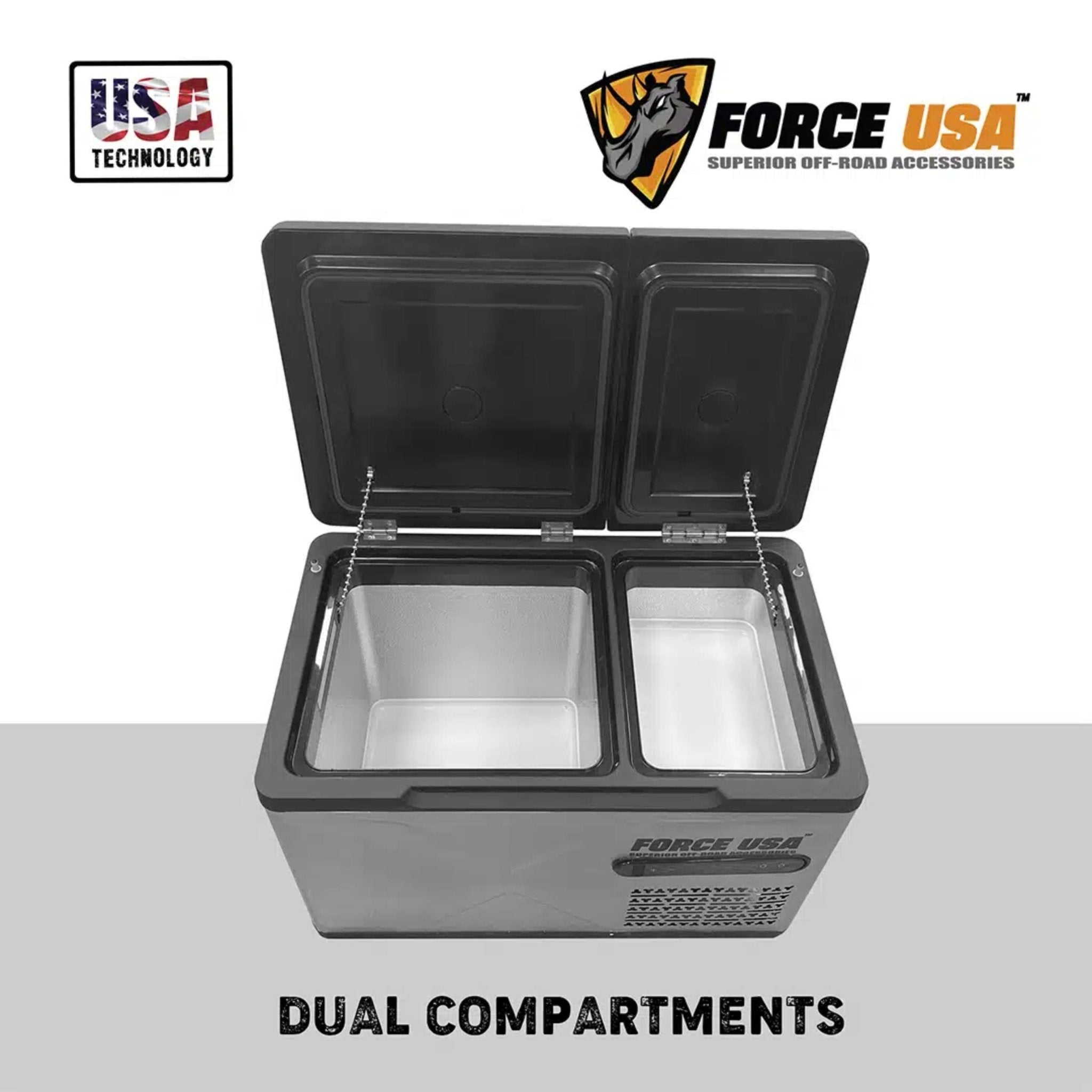 FORCE USA Portable Hot&Cold Dual Zone Fridge 30LTR Glacier RG014 - Grey