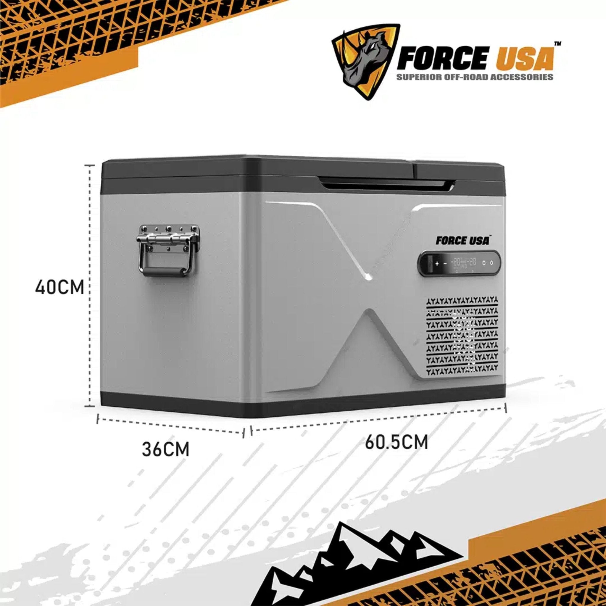 FORCE USA Portable Hot&Cold Dual Zone Fridge 30LTR Glacier RG014 - Grey