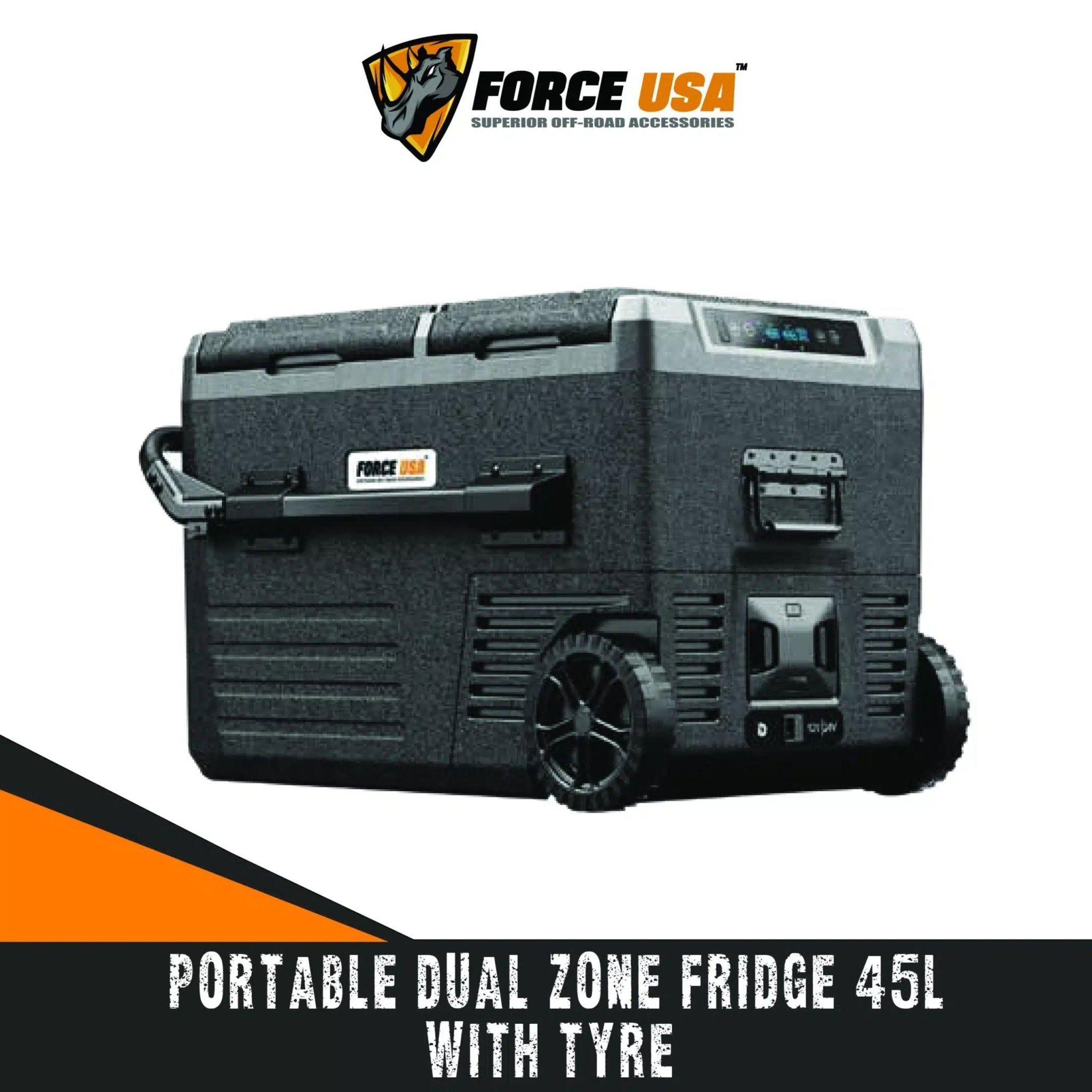 FORCE USA Portable Hot&Cold Dual Zone Fridge 45LTR RG013 - Black