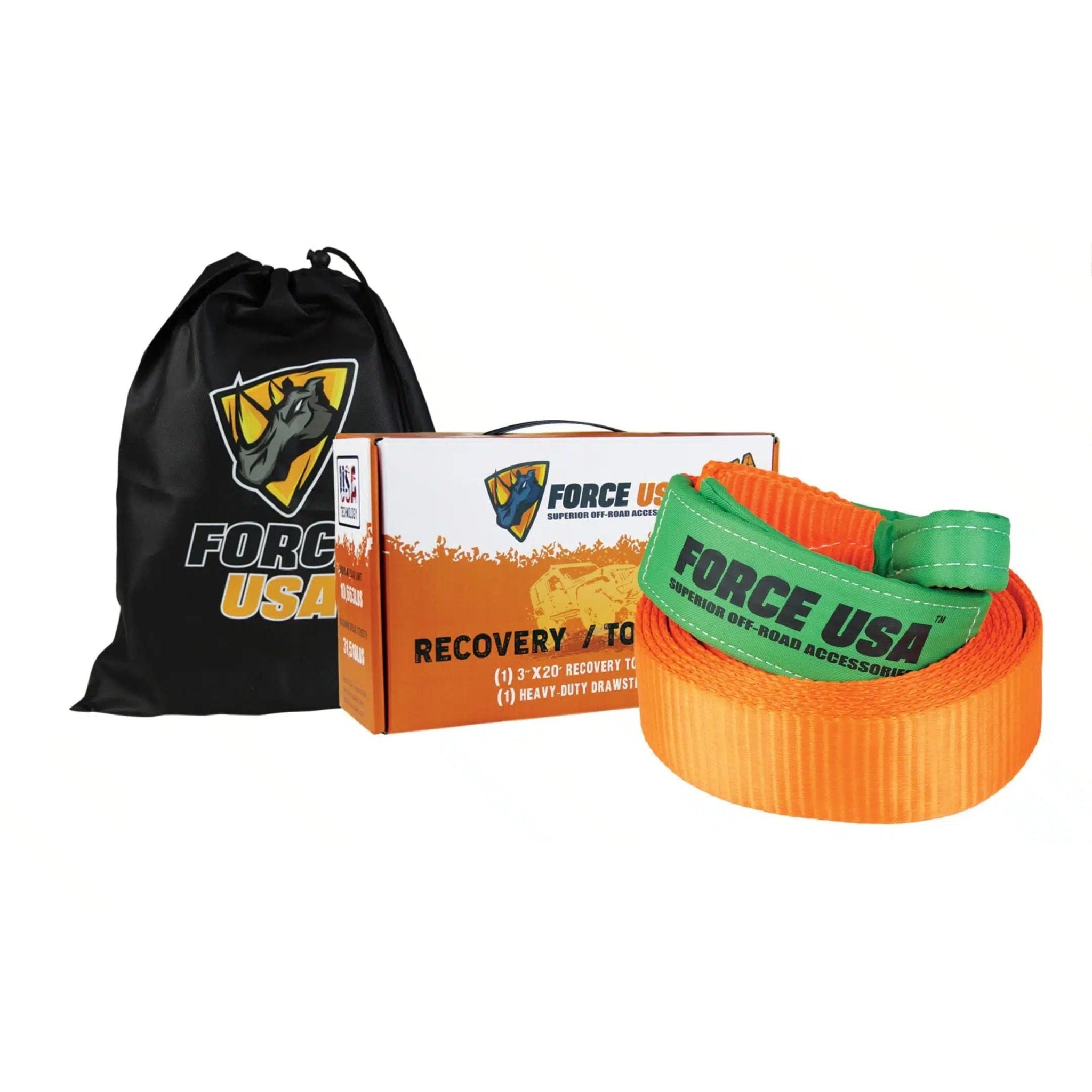 FORCE USA Recovery / Tow Strap 6M TB117-B - Orange