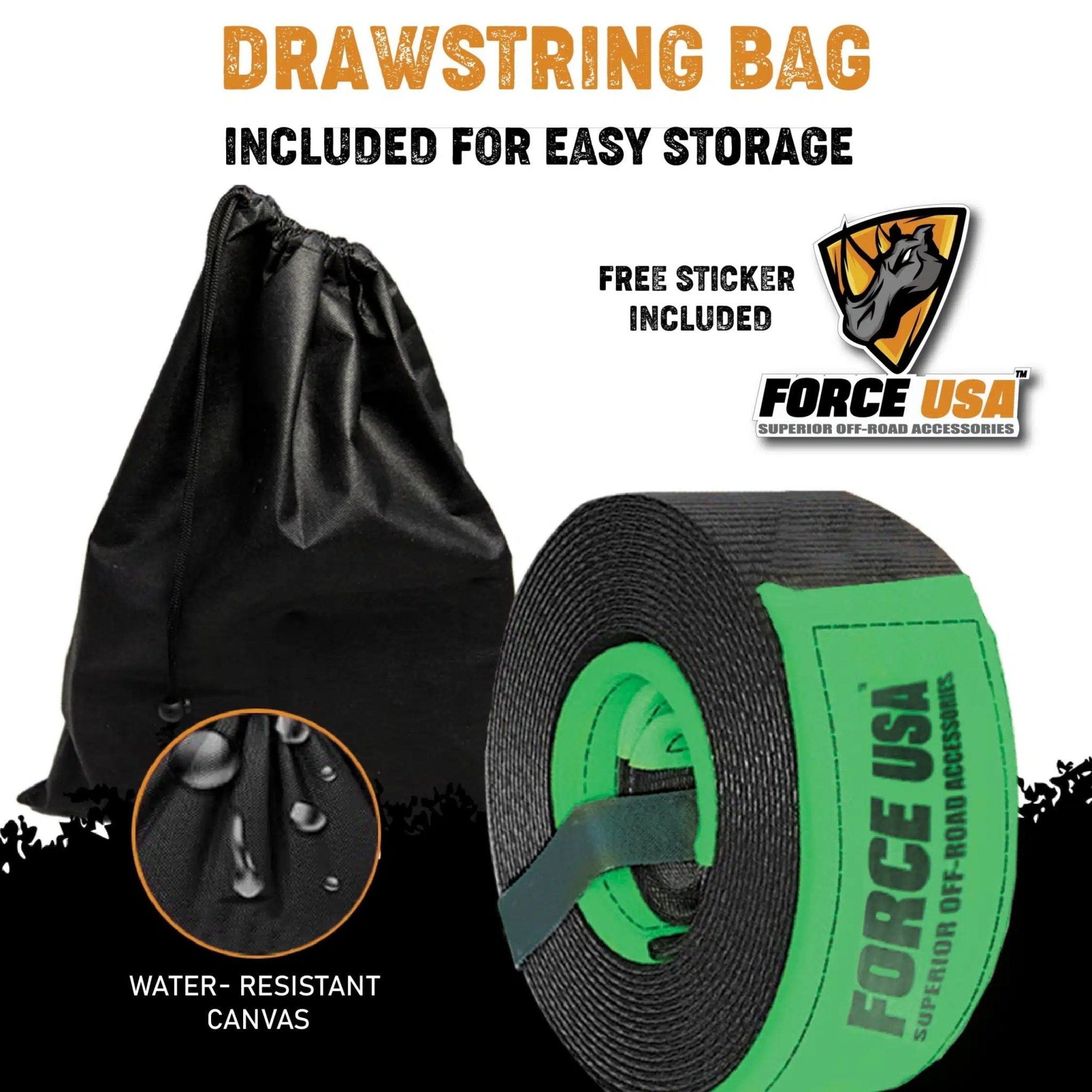 FORCE USA Recovery / Tow Strap 8M TB118-B - Orange