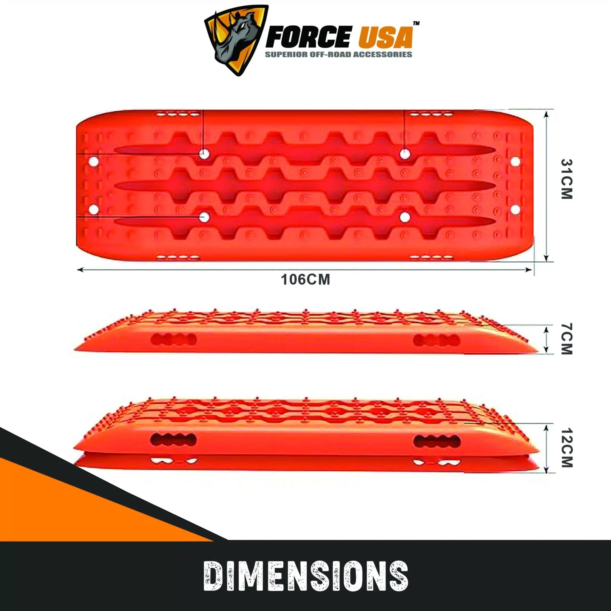 FORCE USA Recovery Track Board RTB001-A - Orange