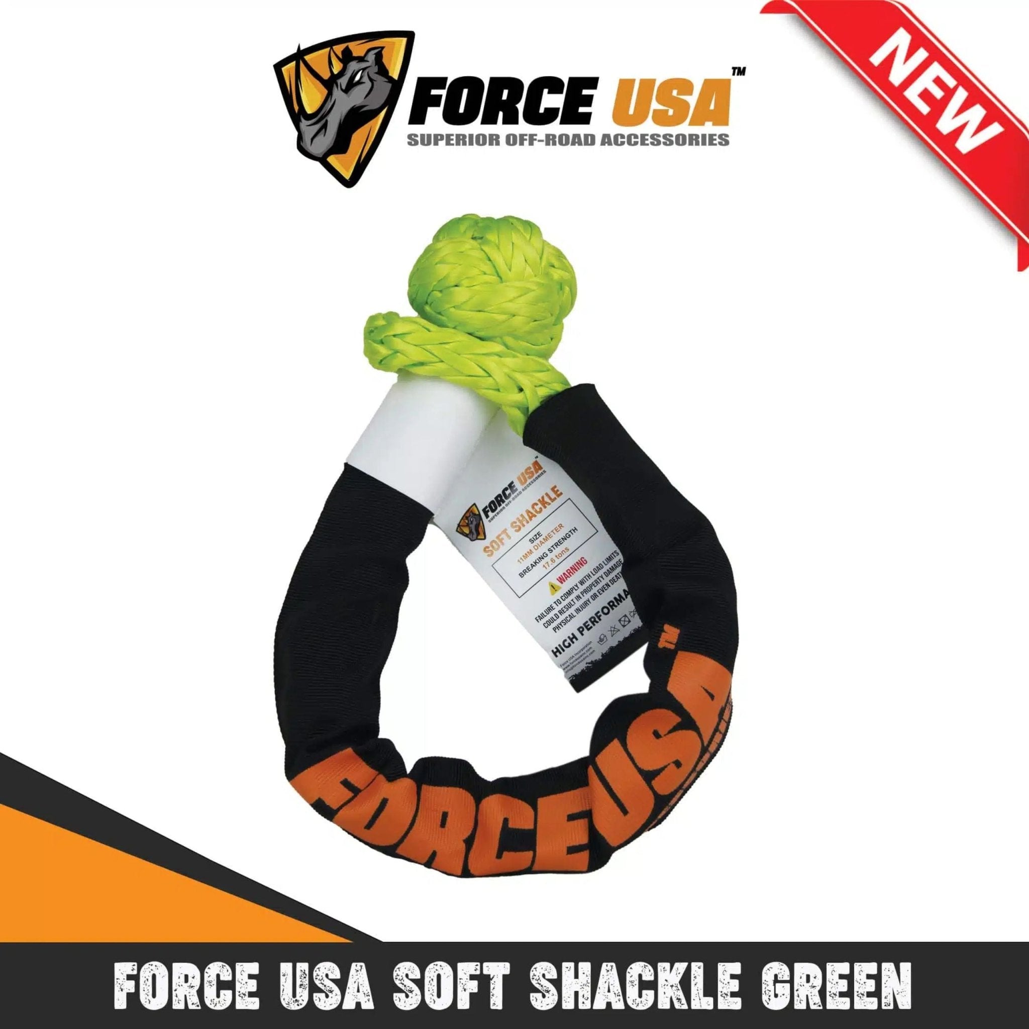 FORCE USA Soft Shackle TB081-A - Black,Green