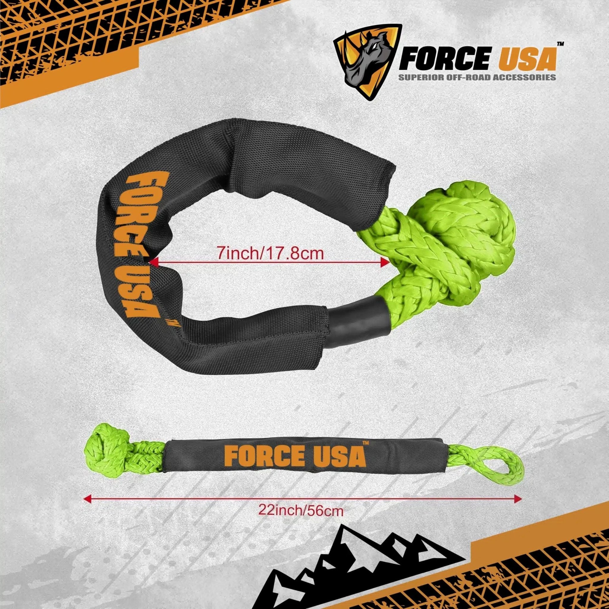 FORCE USA Soft Shackle TB081-A - Black,Green