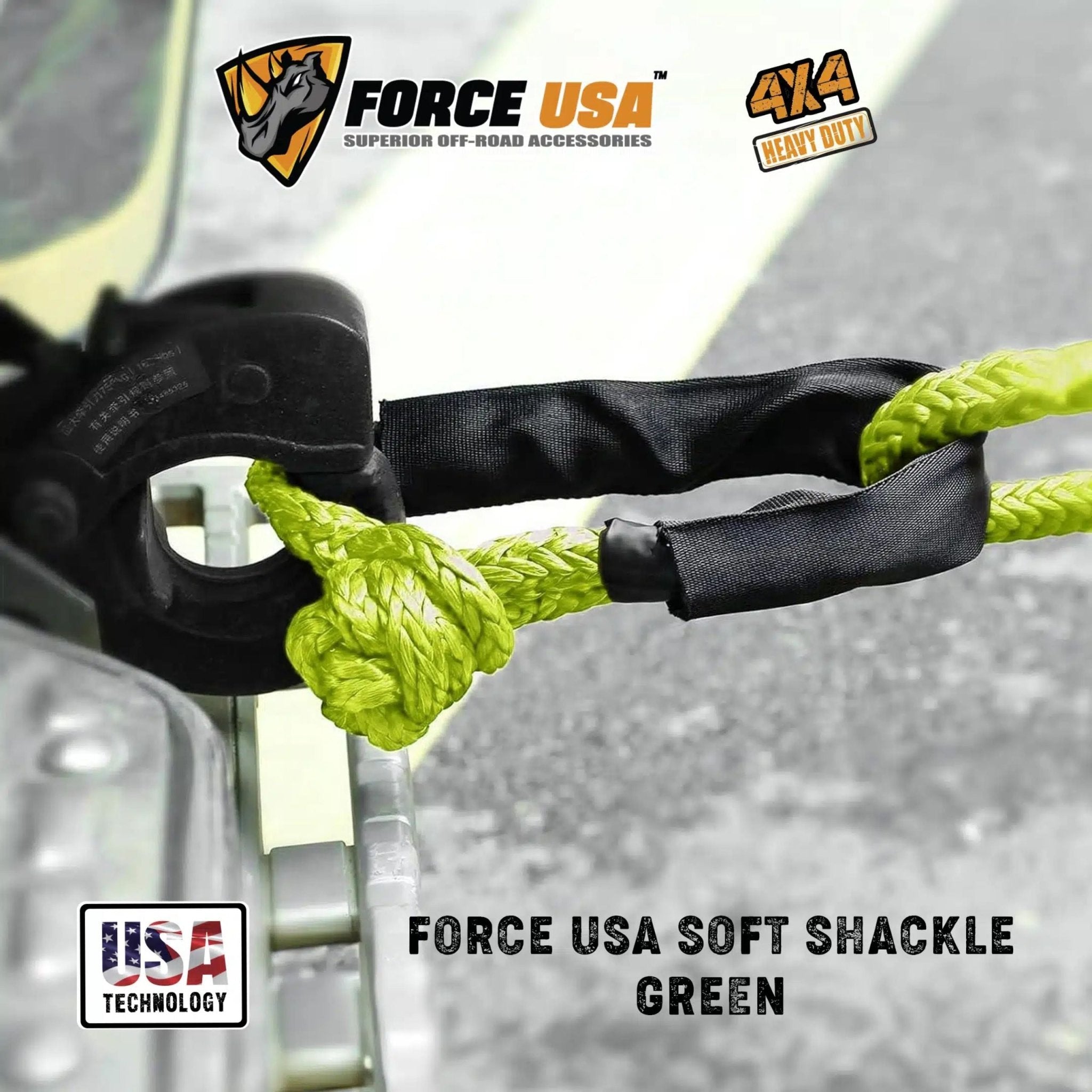 FORCE USA Soft Shackle TB081-A - Black,Green