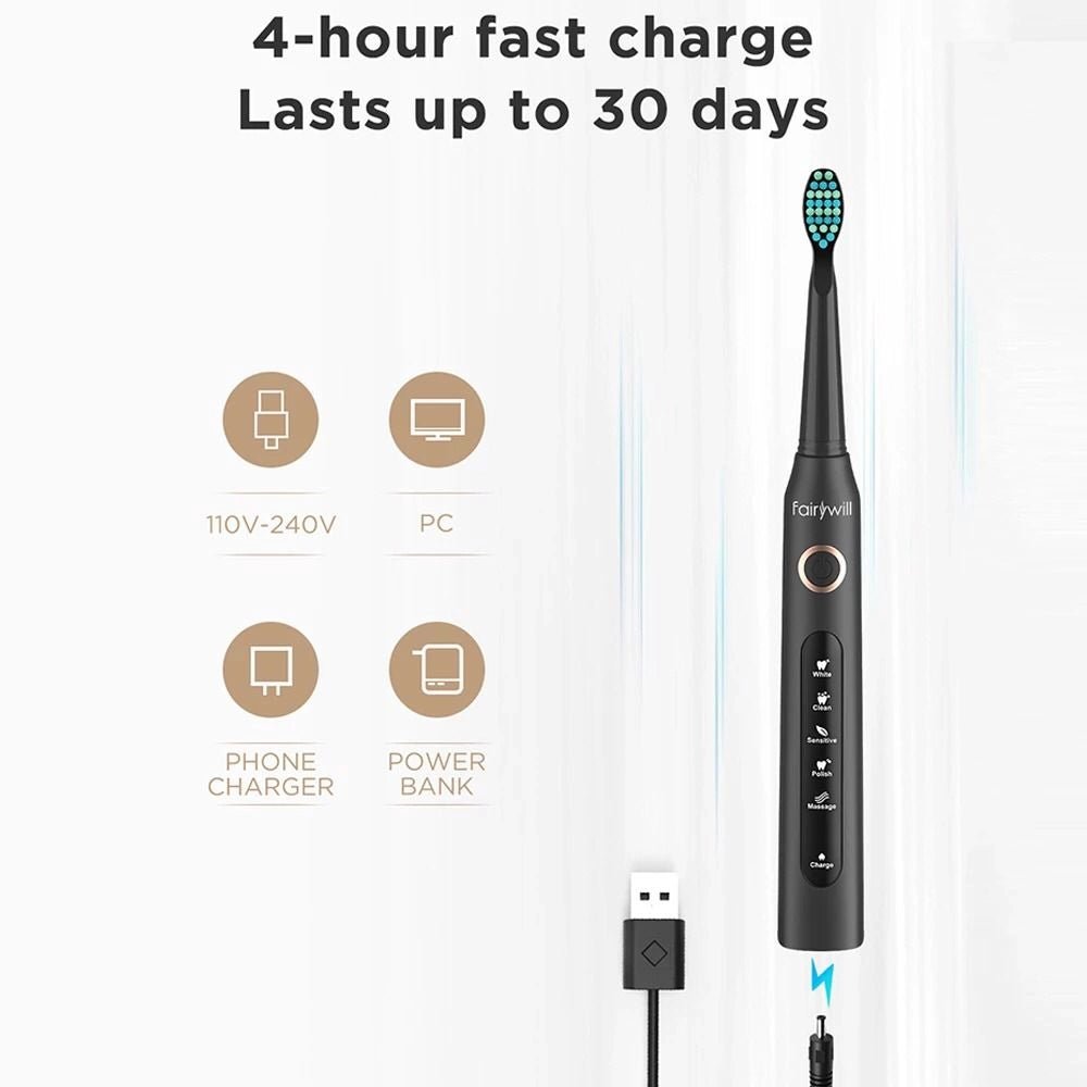 Fairywill Electric Toothbrush D7 Dual Pack FW-507