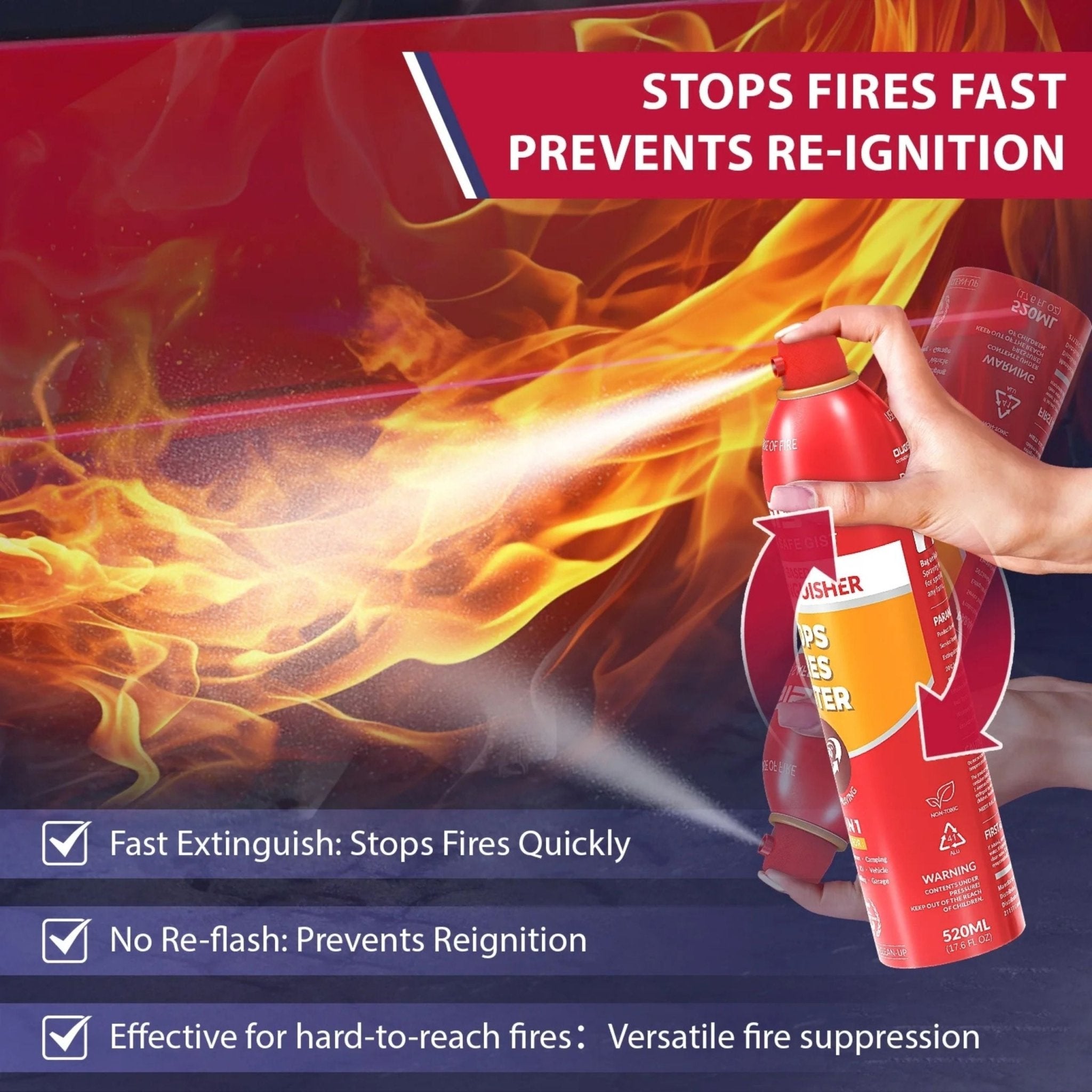 Flame Fighter Water-Based Fire Extinguisher 520ml