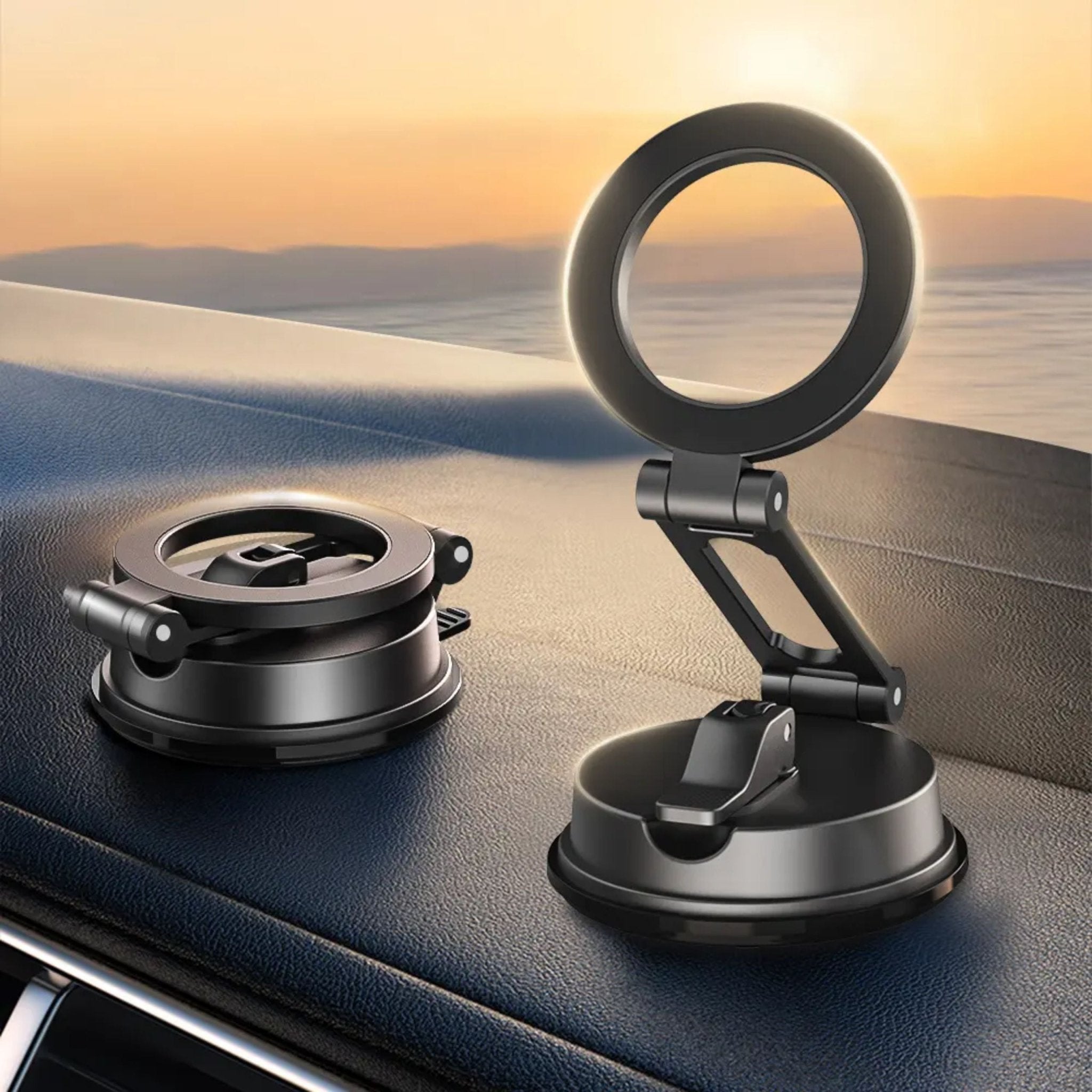 Foldable 360 Magnetic Car Phone Mount - Black