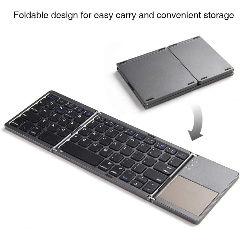 Foldable Bluetooth Keyboard With Touchpad B033 - Black