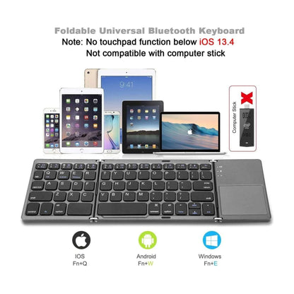 Foldable Bluetooth Keyboard With Touchpad B033 - Black