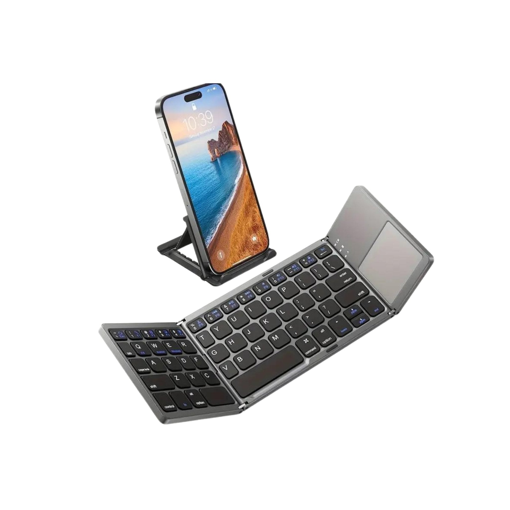 Foldable Bluetooth Keyboard With Touchpad B033 - Black
