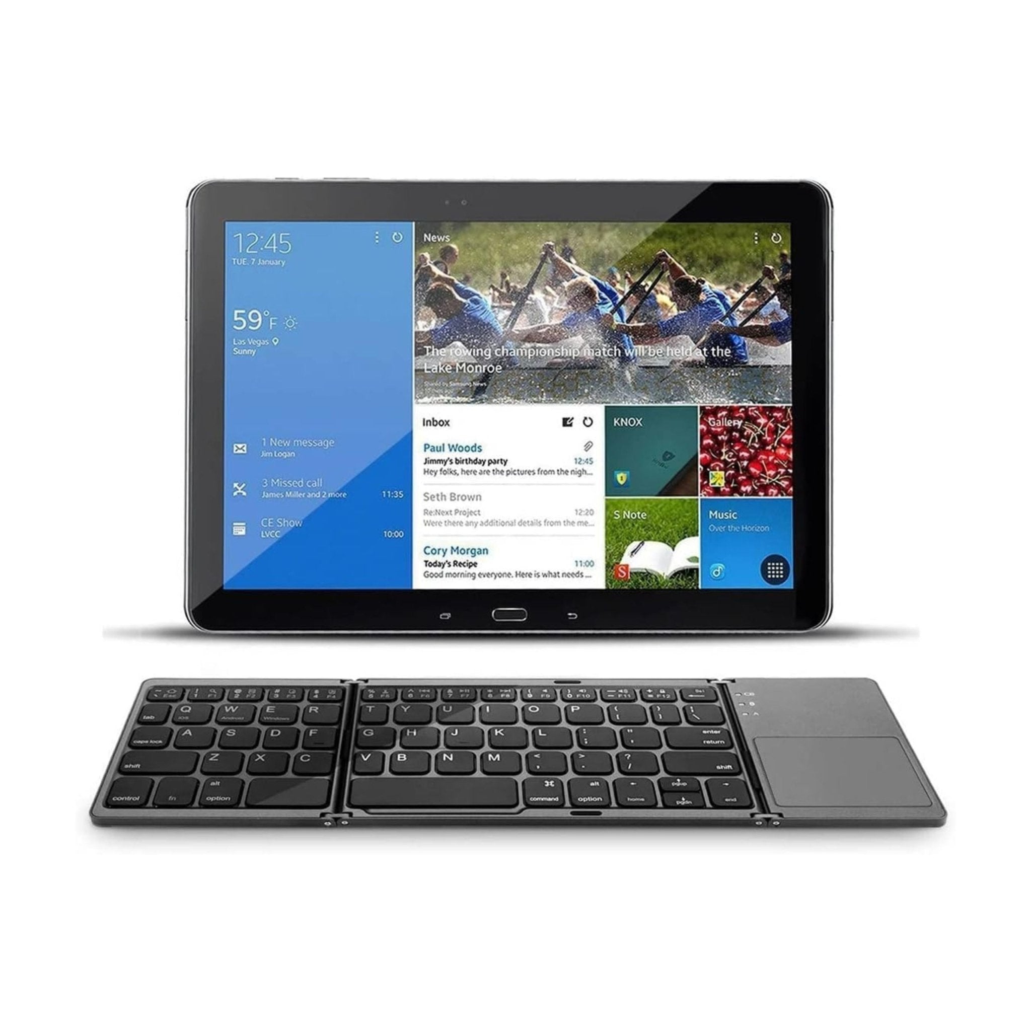 Foldable Bluetooth Keyboard With Touchpad B033 - Black