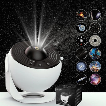Galaxy Projector Built-in 12 Film Discs - White