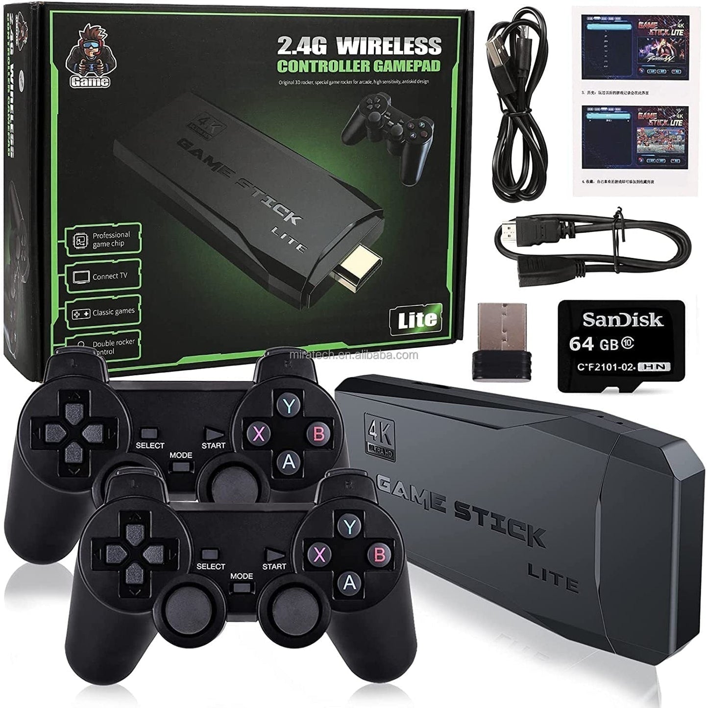 Game 2.4G Wireless Controller Gamepad 4K UltraHD Game Stick