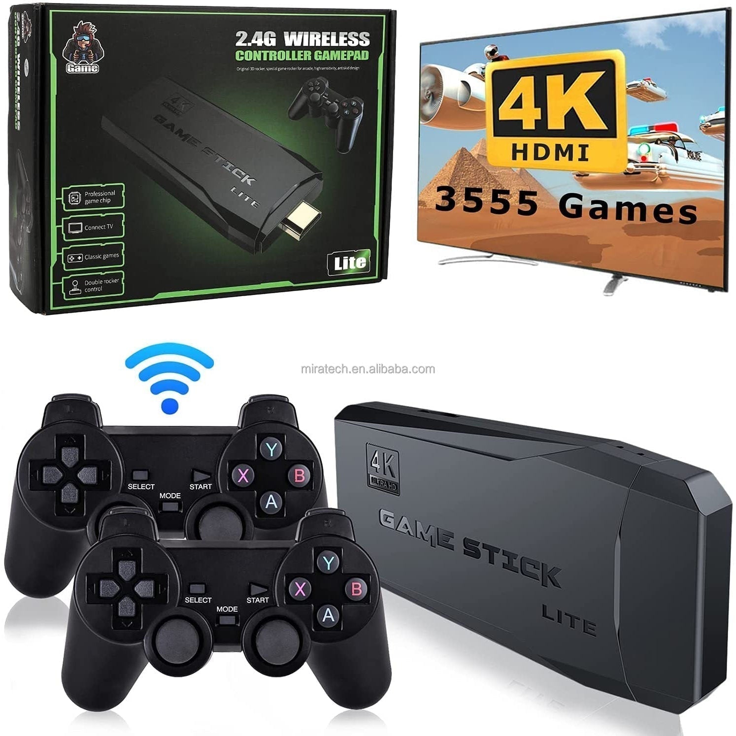 Game 2.4G Wireless Controller Gamepad 4K UltraHD Game Stick