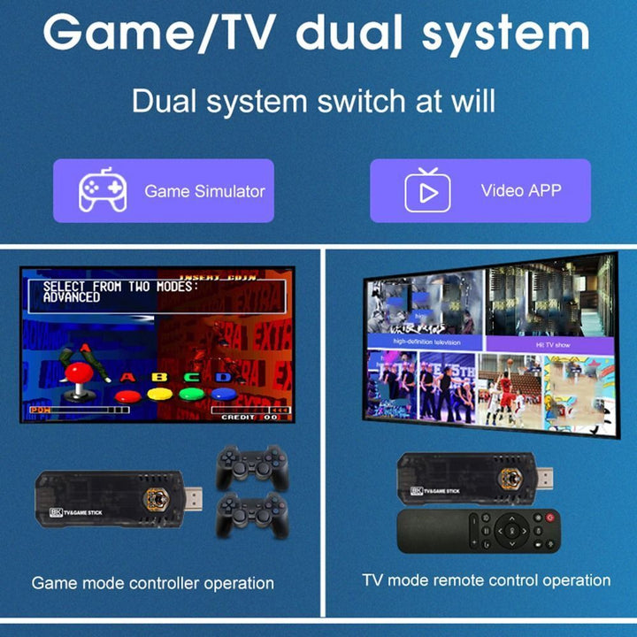 Game Box 8k Ultra HD Set-Top Box Android TV+Dual System Retro Game Sti ...