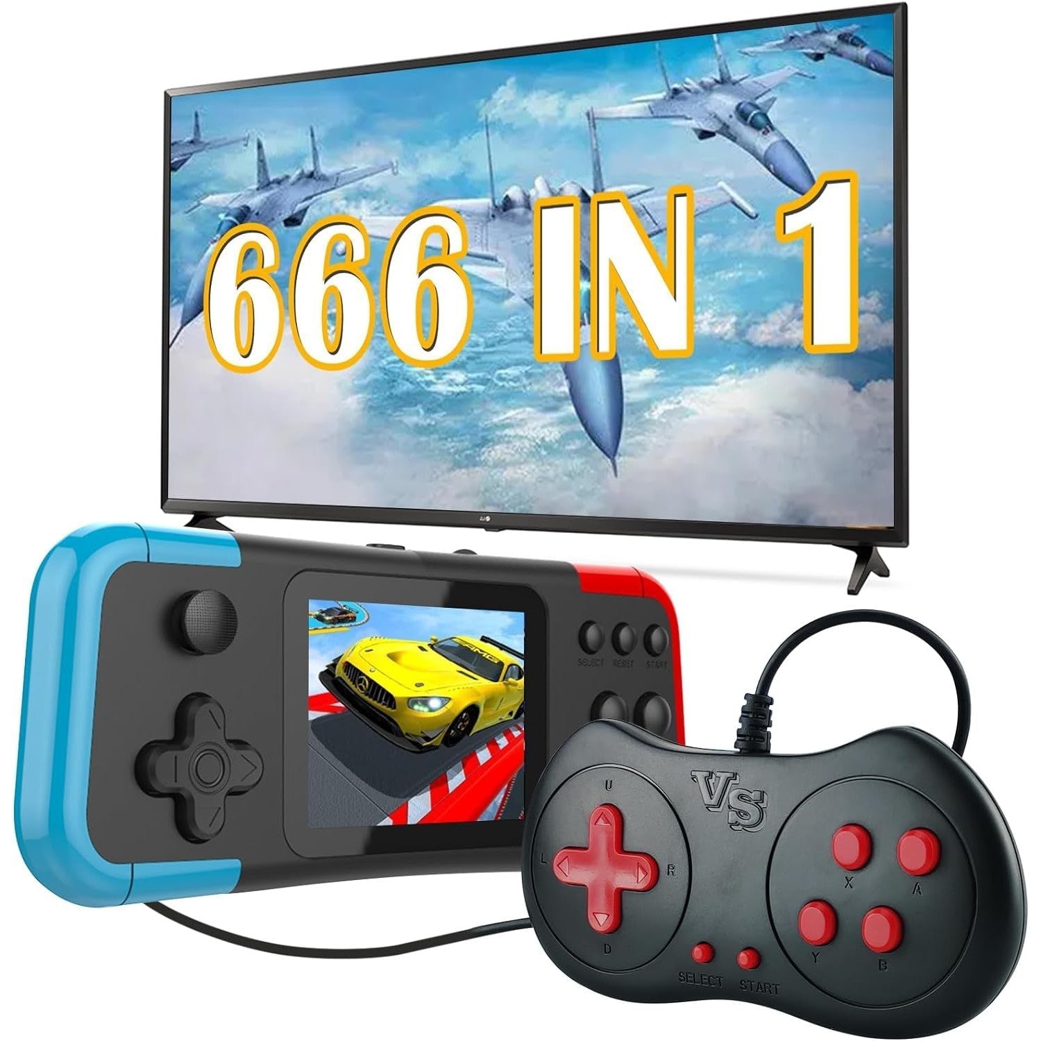 Game Console X8M Game Player 666 in 1 Games Portable Mini Gamepad