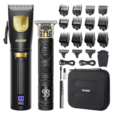 Glaker Professional Hair Clipper and Outline Trimmer Kit 2 - Black Gold