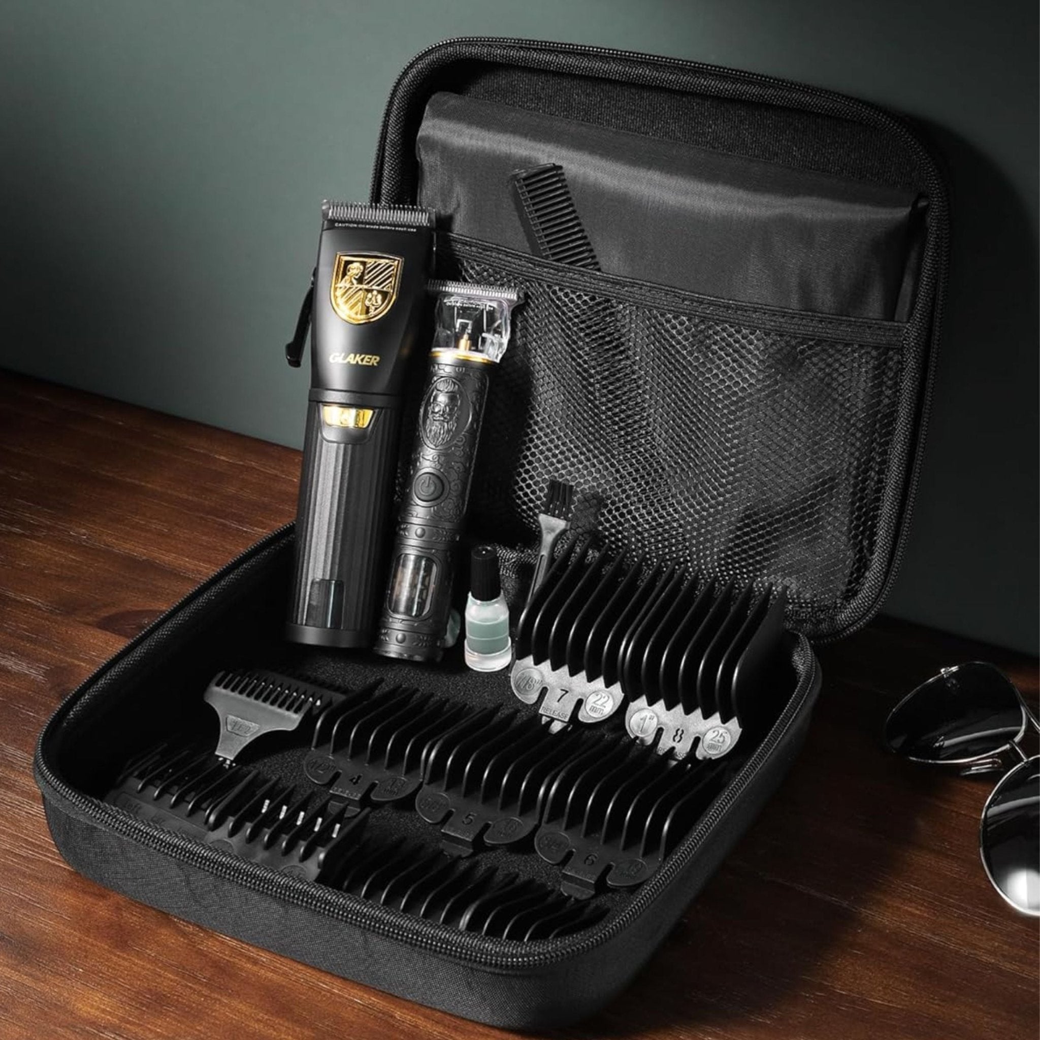 Glaker Professional Hair Clipper and Outline Trimmer Kit 2 - Black Gold