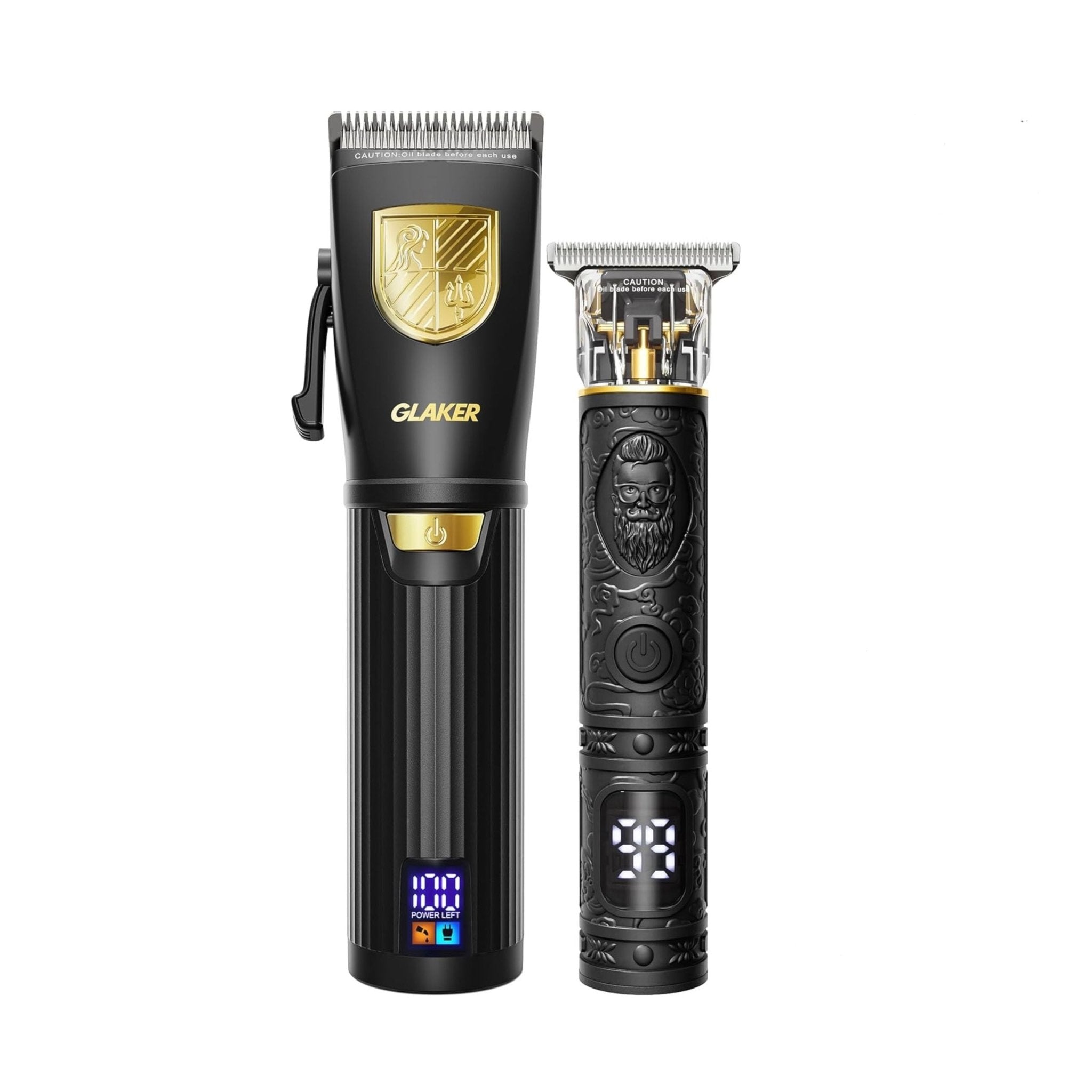 Glaker Professional Hair Clipper and Outline Trimmer Kit 2 - Black Gold
