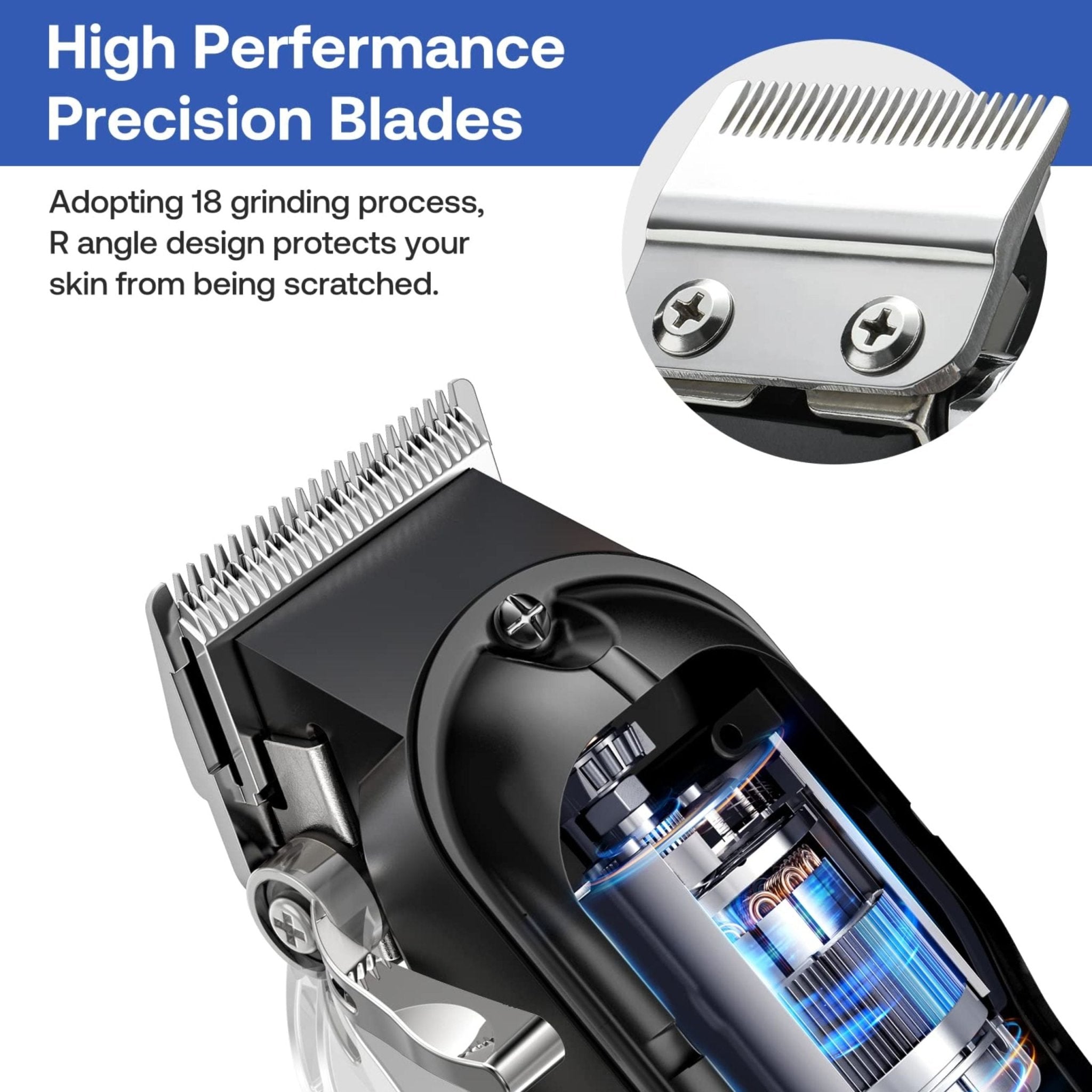 Glaker Professional Hair Clipper and Outline Trimmer Kit K11S + I3F - 2 - Black