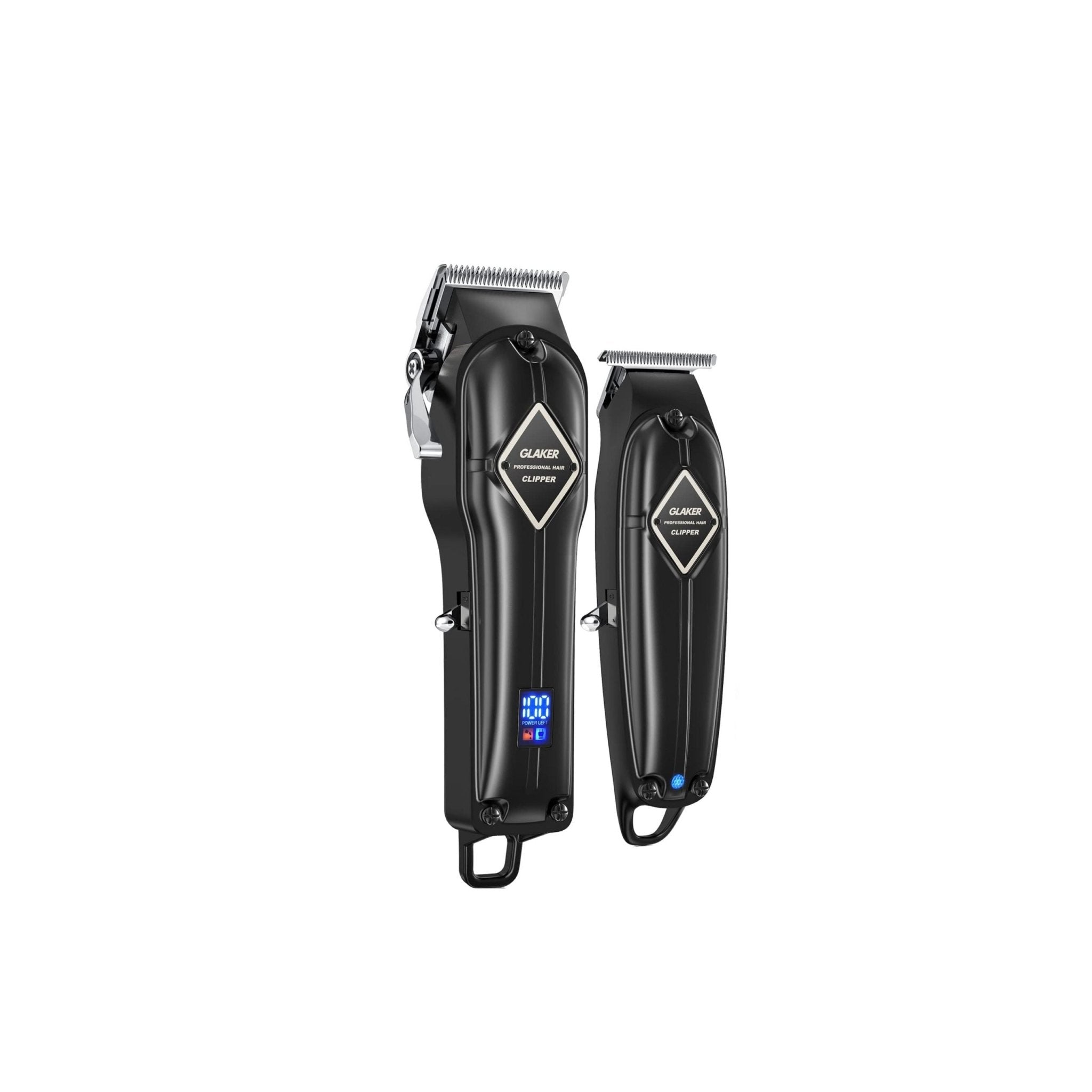 Glaker Professional Hair Clipper and Outline Trimmer Kit K11S + I3F - 2 - Black