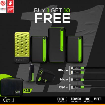 Goui - (Econ20 Econ10 Lux10 ) Package + (Econ10 Viper Spot 3xCables) Package + iPhone Classic Cable + Bag Offer