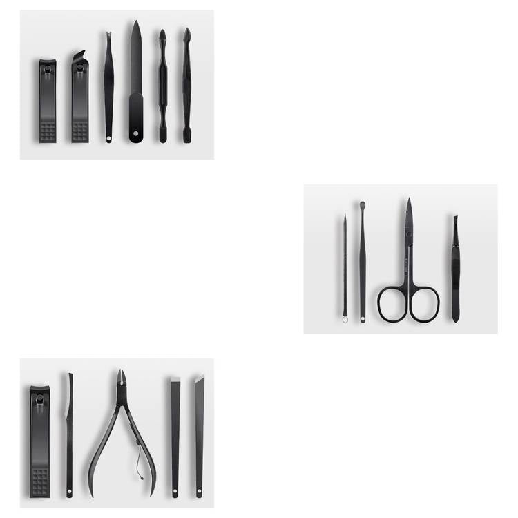 Green Limpia Manicure Kit 15 in 1 - Black
