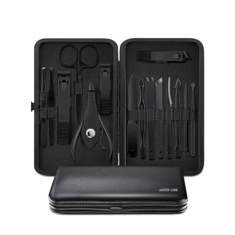 Green Limpia Manicure Kit 15 in 1 - Black