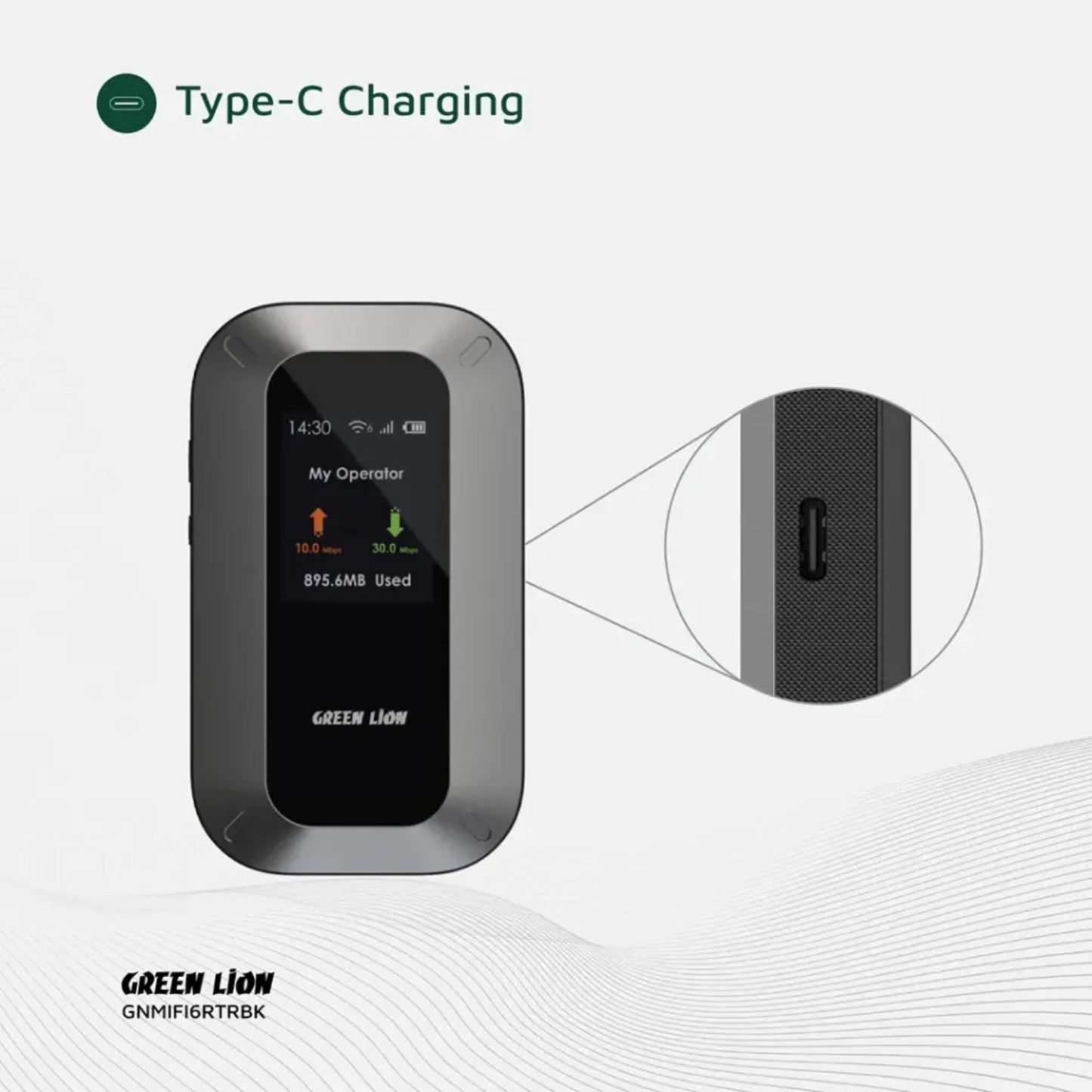 Green Line Mifi Portable Router WiFi 6 4G LTE - Black