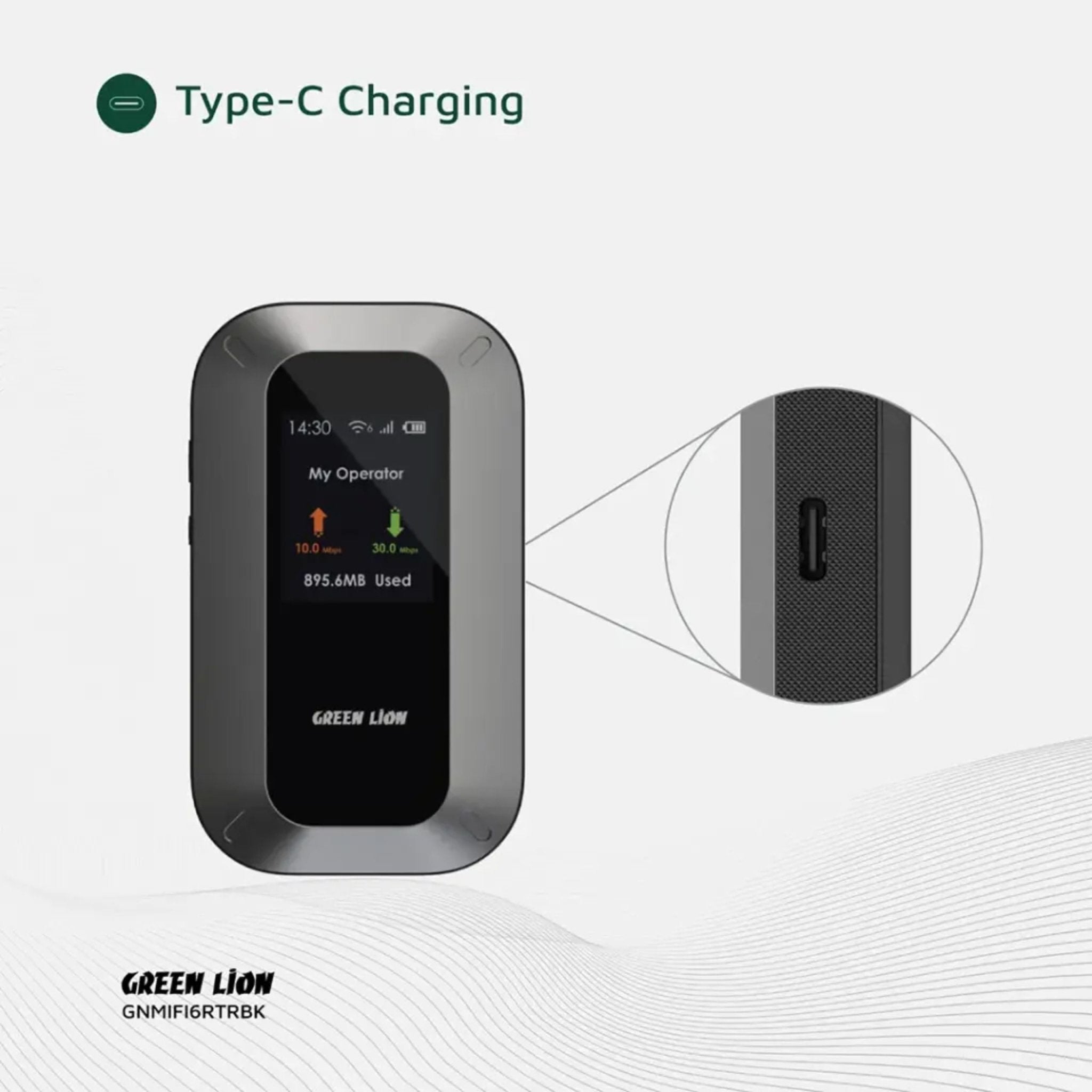 Green Line Mifi Portable Router WiFi 6 4G LTE - Black