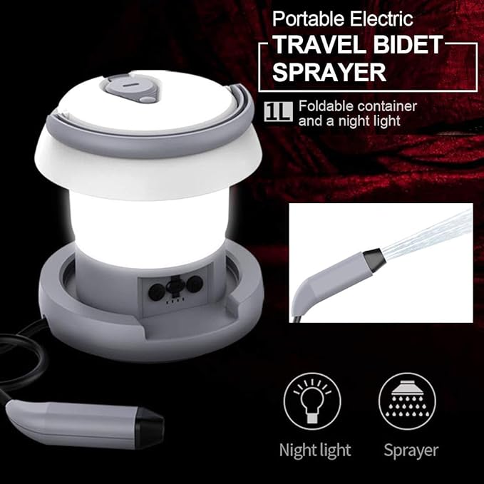 Green Lion 2 in 1 Electric Portable Bidet with Lantern 600mAh - White