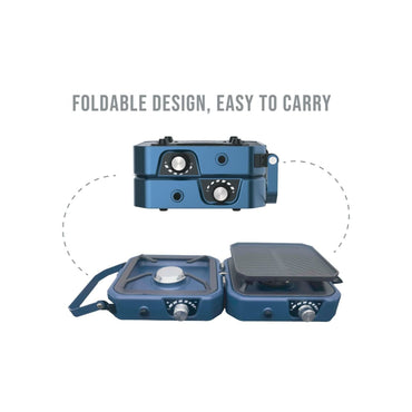 Green Lion 2 in 1 Foldable Camping Stove - Blue