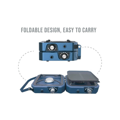 Green Lion 2 in 1 Foldable Camping Stove - Blue